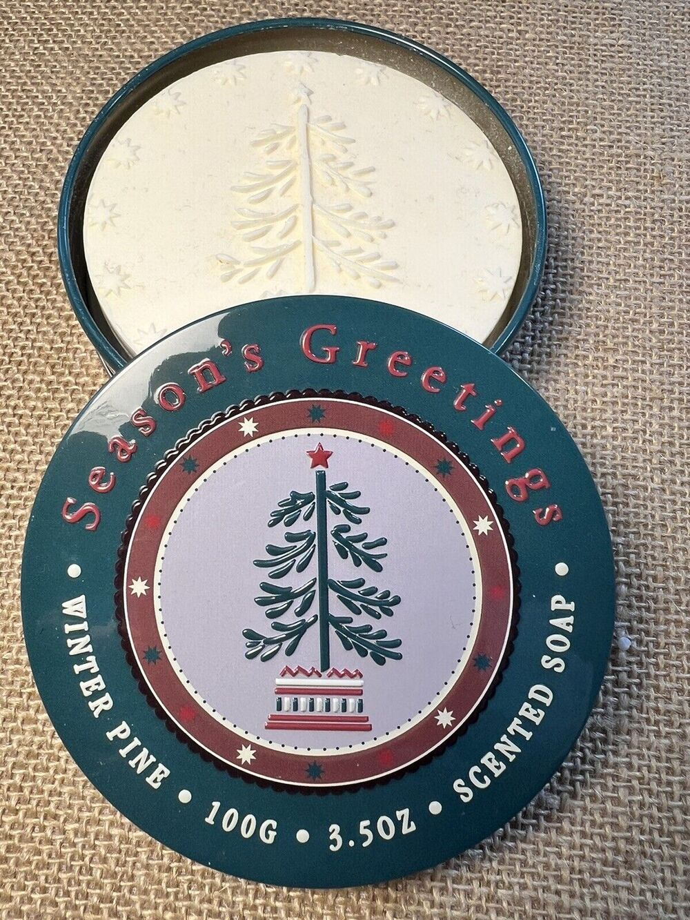 Christmas Holiday Soap in a Tin--Collectible Vintage Pier One